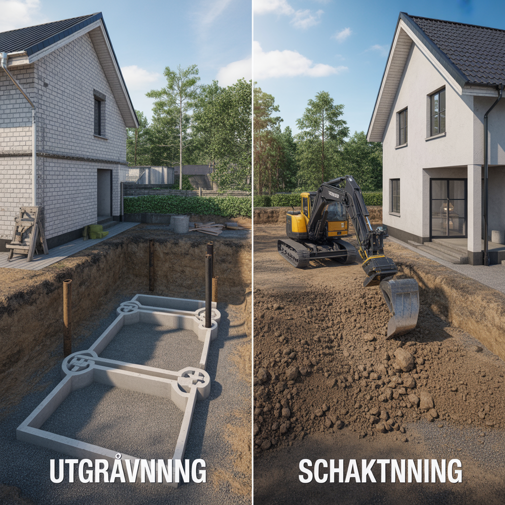3.Vad ar skillnaden mellan schaktning och utgravning