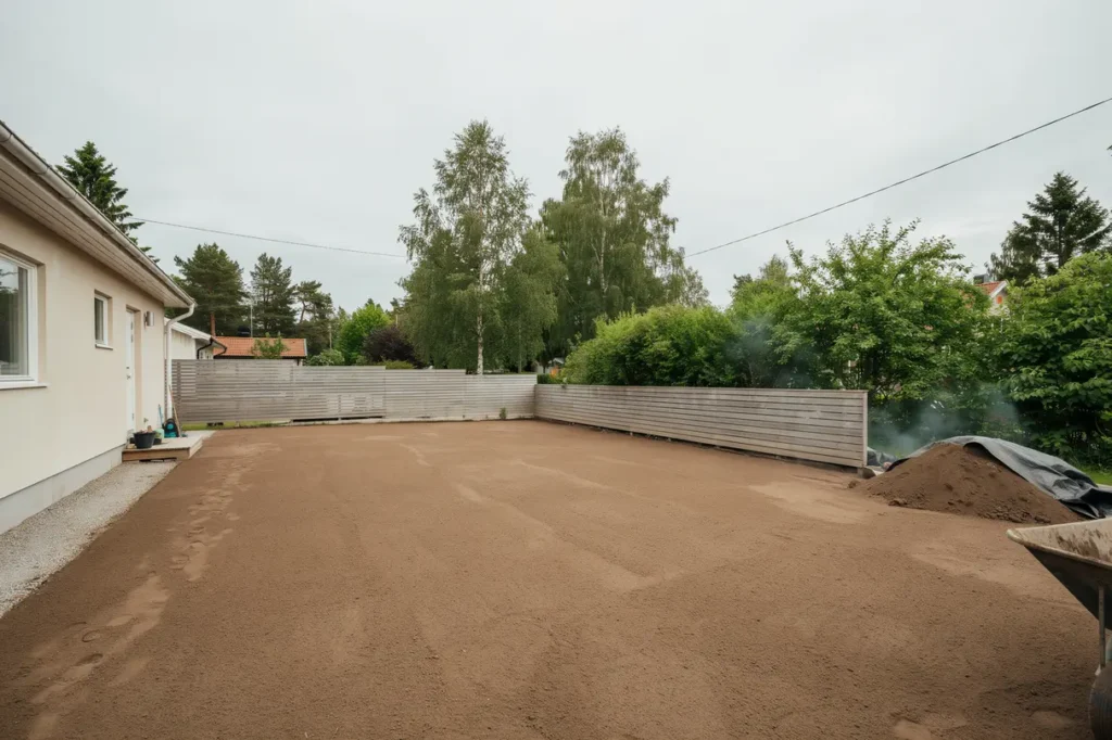 schaktning och finplanering f r tr dg rdstomt i alsike knivsta